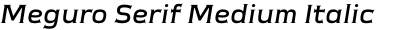 Meguro Serif Medium Italic